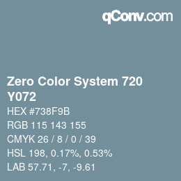Code couleur: Zero Color System 720 - Y072 | qconv.com