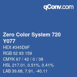 Code couleur: Zero Color System 720 - Y077 | qconv.com