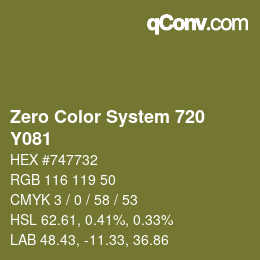 Code couleur: Zero Color System 720 - Y081 | qconv.com