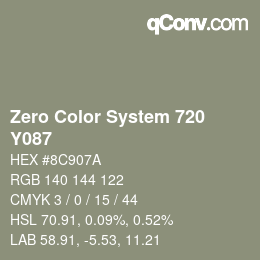 Color code: Zero Color System 720 - Y087 | qconv.com