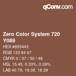Code couleur: Zero Color System 720 - Y089 | qconv.com