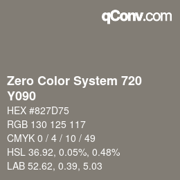 Color code: Zero Color System 720 - Y090 | qconv.com