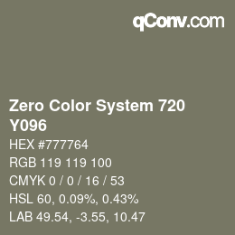 Color code: Zero Color System 720 - Y096 | qconv.com