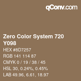 Color code: Zero Color System 720 - Y098 | qconv.com