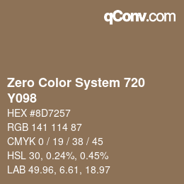 Code couleur: Zero Color System 720 - Y098 | qconv.com
