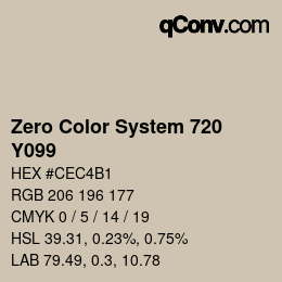 Color code: Zero Color System 720 - Y099 | qconv.com