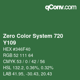 カラーコード: Zero Color System 720 - Y109 | qconv.com