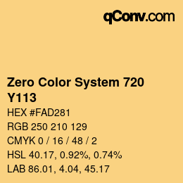 Code couleur: Zero Color System 720 - Y113 | qconv.com