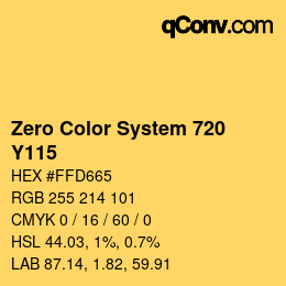 Color code: Zero Color System 720 - Y115 | qconv.com