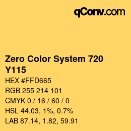 Código de color: Zero Color System 720 - Y115 | qconv.com