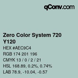 Color code: Zero Color System 720 - Y120 | qconv.com