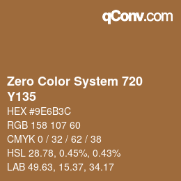 カラーコード: Zero Color System 720 - Y135 | qconv.com