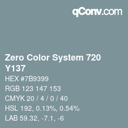 Code couleur: Zero Color System 720 - Y137 | qconv.com