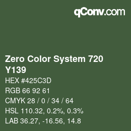 Color code: Zero Color System 720 - Y139 | qconv.com