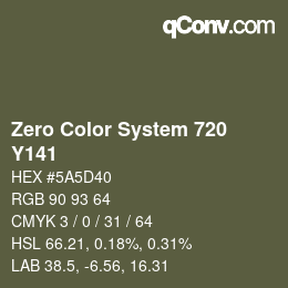 カラーコード: Zero Color System 720 - Y141 | qconv.com