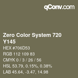 Color code: Zero Color System 720 - Y145 | qconv.com