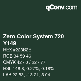 Code couleur: Zero Color System 720 - Y149 | qconv.com