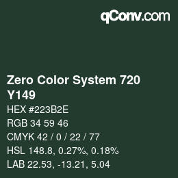 カラーコード: Zero Color System 720 - Y149 | qconv.com