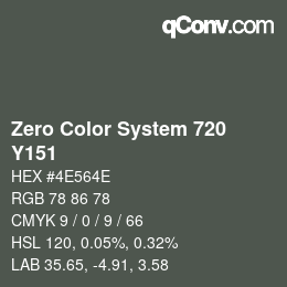 Code couleur: Zero Color System 720 - Y151 | qconv.com