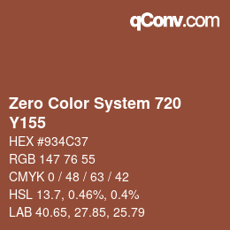 Color code: Zero Color System 720 - Y155 | qconv.com