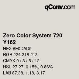 Color code: Zero Color System 720 - Y162 | qconv.com