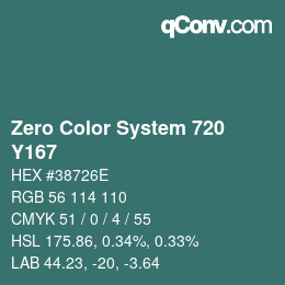 カラーコード: Zero Color System 720 - Y167 | qconv.com