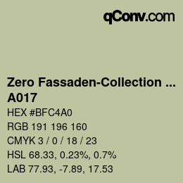 カラーコード: Zero Fassaden-Collection 335 - A017 | qconv.com