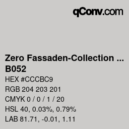 Color code: Zero Fassaden-Collection 335 - B052 | qconv.com