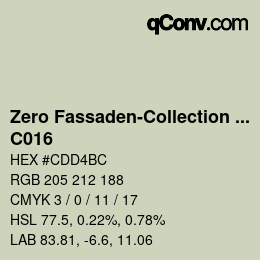 Código de color: Zero Fassaden-Collection 335 - C016 | qconv.com