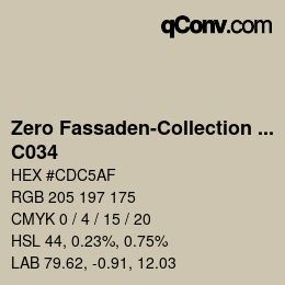 Color code: Zero Fassaden-Collection 335 - C034 | qconv.com