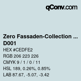 Código de color: Zero Fassaden-Collection 335 - D001 | qconv.com