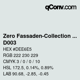 Código de color: Zero Fassaden-Collection 335 - D003 | qconv.com