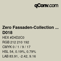 Código de color: Zero Fassaden-Collection 335 - D018 | qconv.com