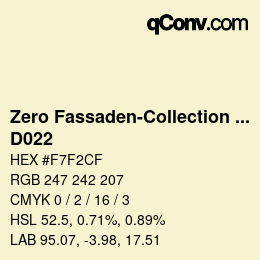 Farbcode: Zero Fassaden-Collection 335 - D022 | qconv.com