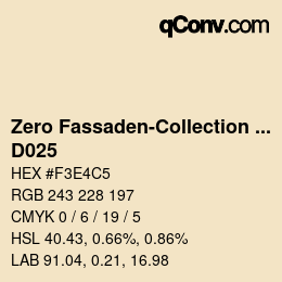 Color code: Zero Fassaden-Collection 335 - D025 | qconv.com