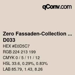 Color code: Zero Fassaden-Collection 335 - D033 | qconv.com