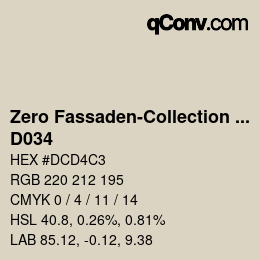 Código de color: Zero Fassaden-Collection 335 - D034 | qconv.com