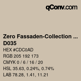 Color code: Zero Fassaden-Collection 335 - D035 | qconv.com