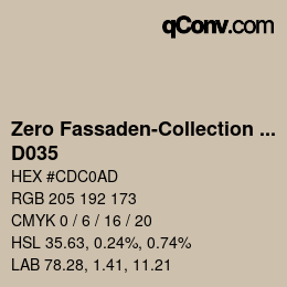 Color code: Zero Fassaden-Collection 335 - D035 | qconv.com