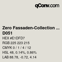 Code couleur: Zero Fassaden-Collection 335 - D051 | qconv.com