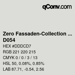 Código de color: Zero Fassaden-Collection 335 - D054 | qconv.com