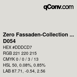 カラーコード: Zero Fassaden-Collection 335 - D054 | qconv.com