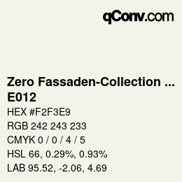 Farbcode: Zero Fassaden-Collection 335 - E012 | qconv.com