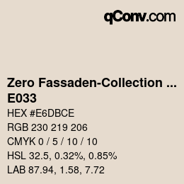 Código de color: Zero Fassaden-Collection 335 - E033 | qconv.com