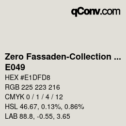 Color code: Zero Fassaden-Collection 335 - E049 | qconv.com