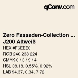 Farbcode: Zero Fassaden-Collection 335 - J200 Altweiß | qconv.com