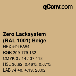 カラーコード: Zero Lacksystem - (RAL 1001) Beige | qconv.com