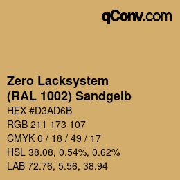 Código de color: Zero Lacksystem - (RAL 1002) Sandgelb | qconv.com