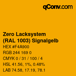 Code couleur: Zero Lacksystem - (RAL 1003) Signalgelb | qconv.com