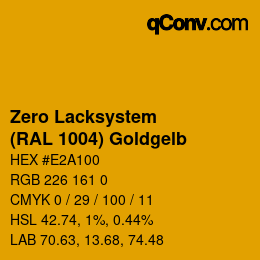 Código de color: Zero Lacksystem - (RAL 1004) Goldgelb | qconv.com